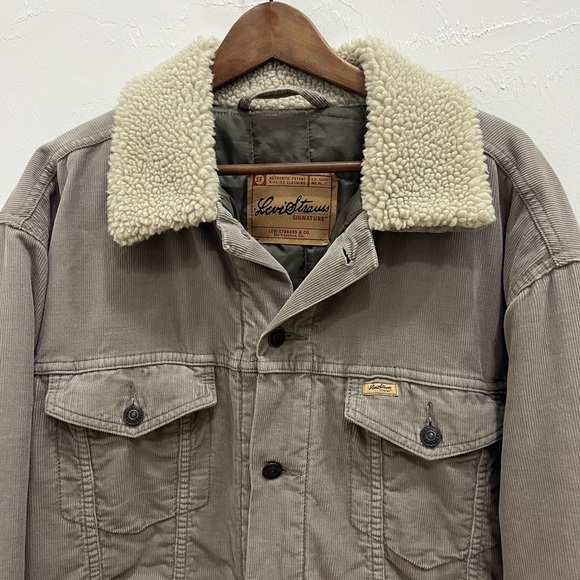 Levi's Men's Corduroy Tan Sherpa-Collar Jacket Size L Vintage Signature - Picture 5 of 16